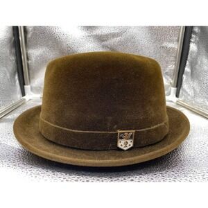 Bianchi Harvard 40 Fedora Mens 7 1/4 Brown Felt Velvet Continental Styling‎ Hat